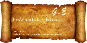 Grünblat Edvina névjegykártya